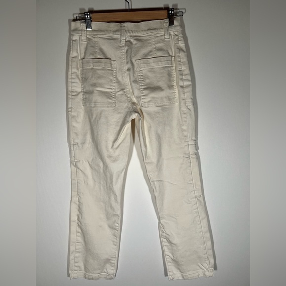 Hudson cream carpenter "Fashion Pant" denim sz 27 cargo pockets stretch mid rise - Picture 2 of 10